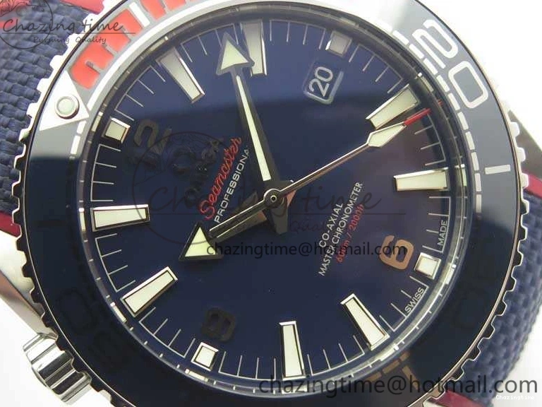 0125 Planet Ocean “Pyeongchang 2018” 43.5mm SS OMF 1:1 Best Edition Blue Dial On Nylon Strap A Soft 8082